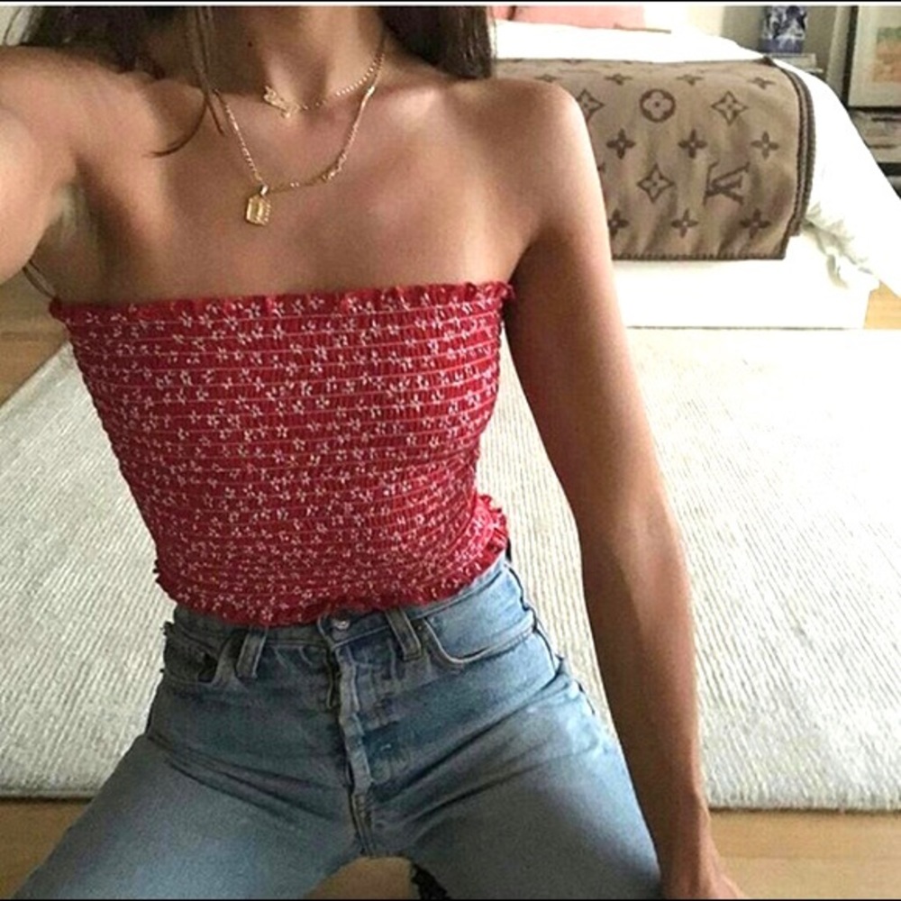 Brandy Melville Floral Tube Top